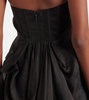 Illuminate draped linen and silk minidress