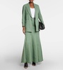 Flared high-rise cotton maxi skirt