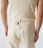 Buckle-detail mid-rise straight jeans