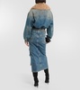 Denim midi skirt