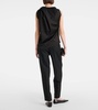Draped cotton and linen top