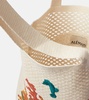 Splash appliqué crochet tote bag