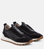 Monili suede-trimmed sneakers