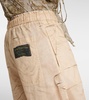 Trompe l'œil linen and cotton cargo pants
