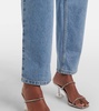 Crystal-embellished cutout straight jeans