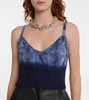 Sim tie-dye silk crop top