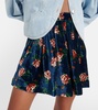 Floral velvet miniskirt