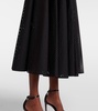 Cotton-blend midi skirt