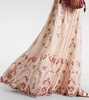 Achiote Florero embroidered linen maxi dress