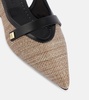 Leather-trimmed slingback flats
