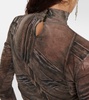 Printed high-neck gown