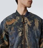 Printed denim bomber jacket
