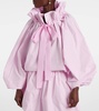 Iconic bow-detail ruffled cotton blouse
