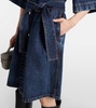 Corduroy-trimmed denim minidress