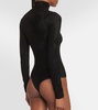 Turtleneck velvet bodysuit