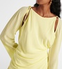 Cutout lace-trimmed minidress