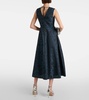 Diego pleated jacquard midi dress