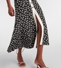 Bow-detail printed silk maxi dress