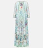Crystal-embellished silk maxi dress