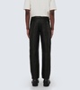 Intrecciato leather straight pants
