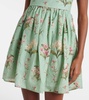 Hierbabuena floral linen minidress
