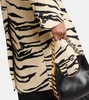 Printed double-breasted coat