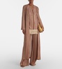 Zigzag fringed lamé blouse