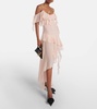 Ruffled silk georgette minidress