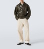 Intrecciato leather blouson