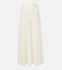 Low-rise virgin wool maxi skirt