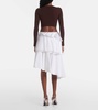 Spiral ruffled miniskirt