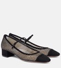 Mayor 35 suede-trimmed Mary Jane pumps