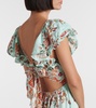 Floral tiered linen maxi dress