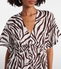 Dorotea zebra-print cotton midi dress