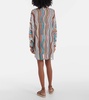 Printed lamé beach cover-up