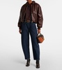 x Shoreditch Ski Club Tate faux leather bomber jacket