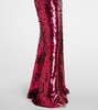 Sequined strapless gown