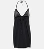 Embellished halterneck minidress