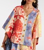 Printed oversized cotton-blend shirt