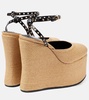 LA leather-trimmed paper straw wedges