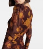 Floral silk georgette minidress