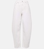 Balloon high-rise barrel-leg jeans
