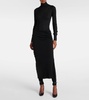 Ruched wool-blend skirt pants