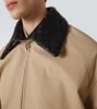 Intrecciato leather-trimmed twill blouson