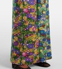 Printed silk satin wide-leg pants