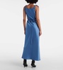Draped satin maxi dress