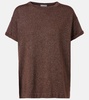 Cashmere and silk-blend lamé top