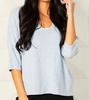 allie kashmira v-neck hoodie in sky blue