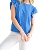 going astray ruffle sleeve tee in blue
