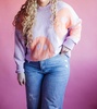 happy days sweater in lavender multi